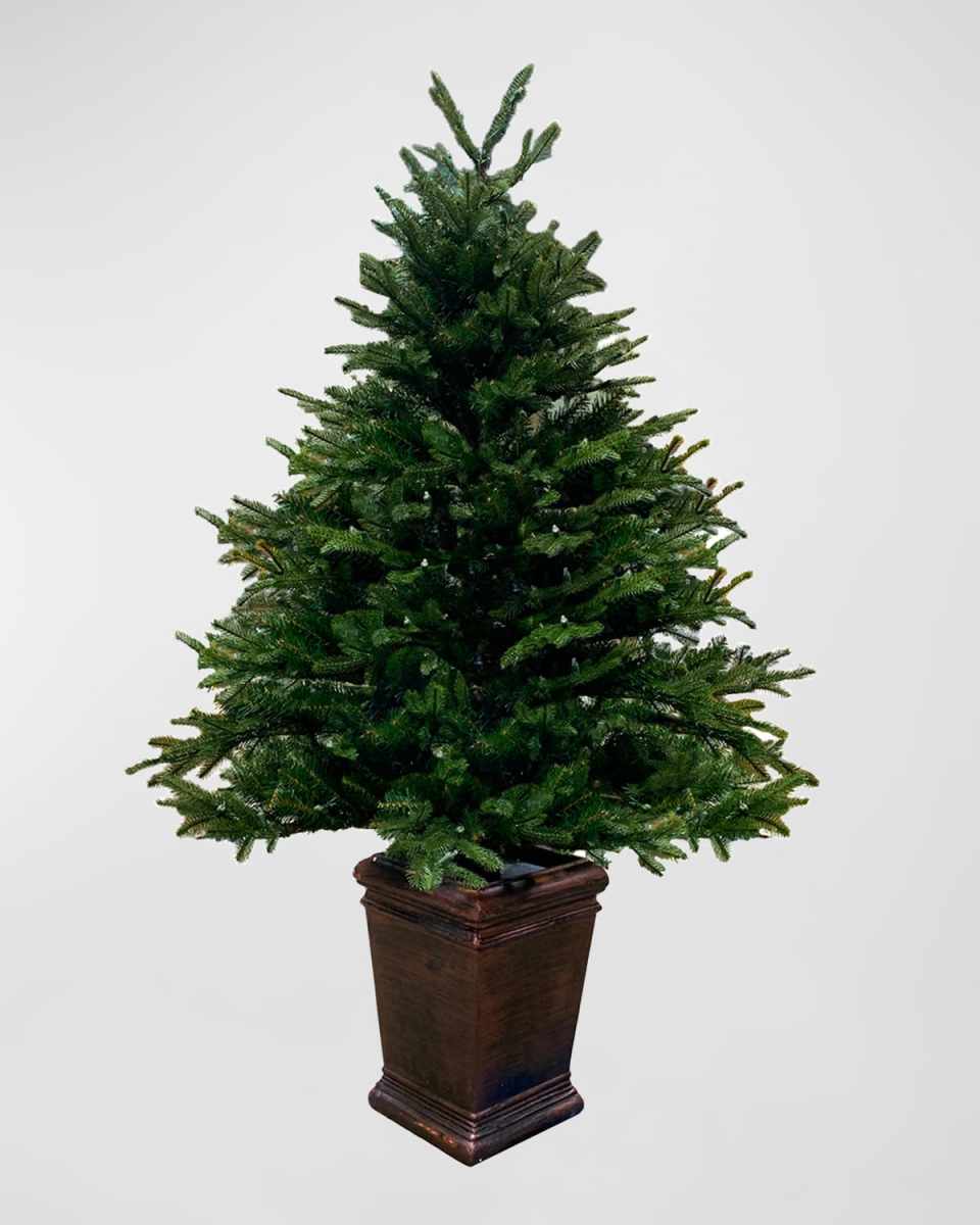 4.5' Alaskan Deluxe Fir Pre-Lit Christmas Tree in Tree Pot
